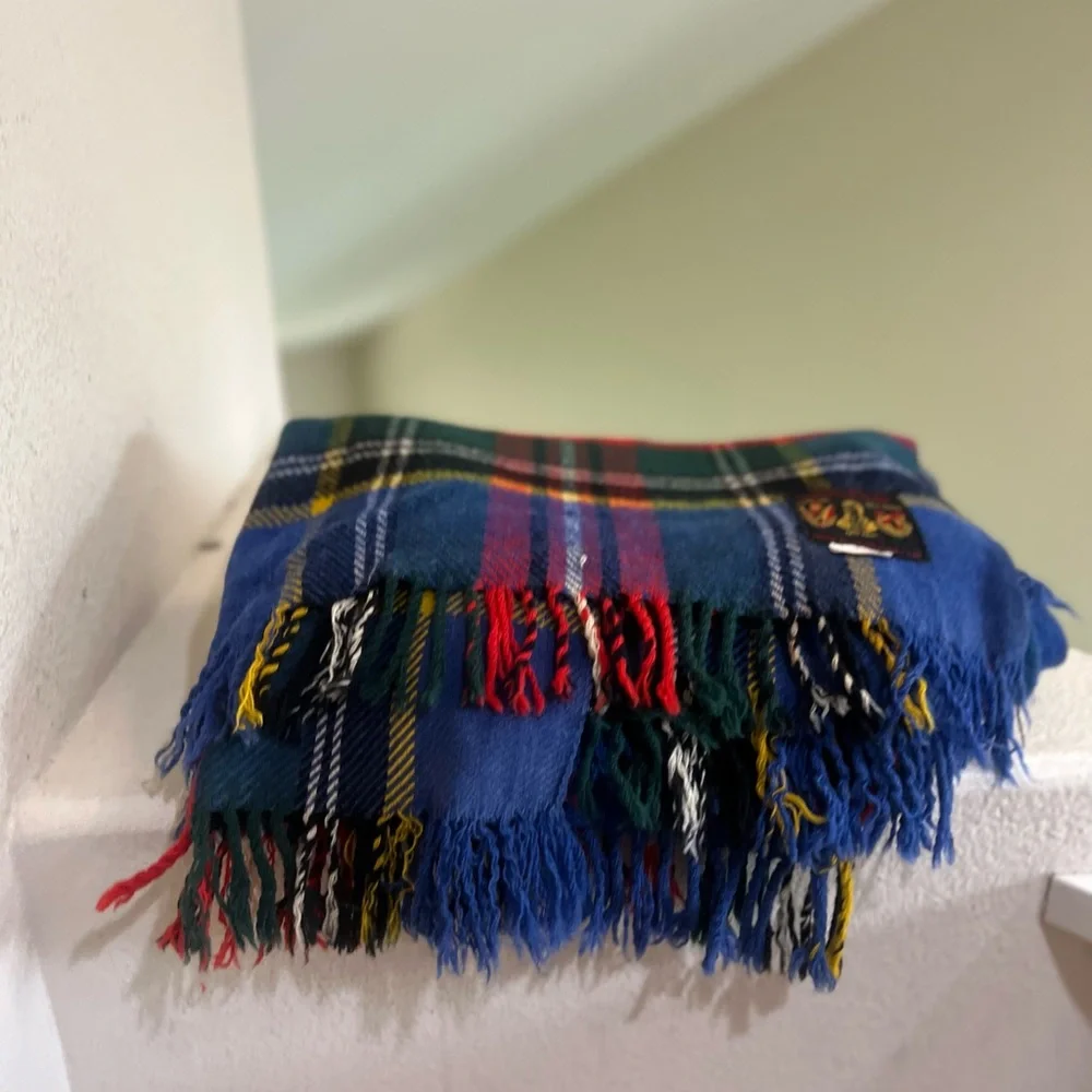 VNTG Wool Blanket Robert Burns Travelling Plaid All Wool Made/ Scotland 57x65